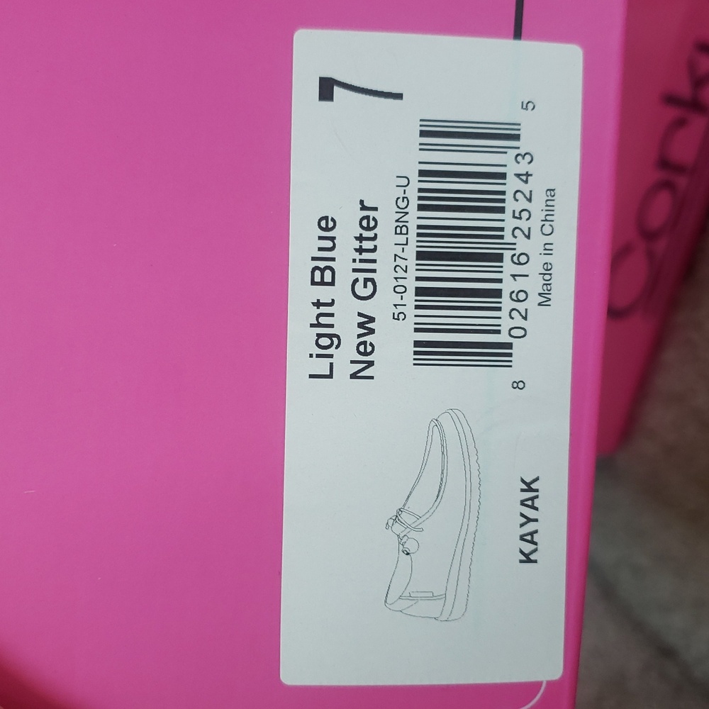Glitter corkys light blue (halo) NIB Size 7 ONLY - Picture 3 of 7